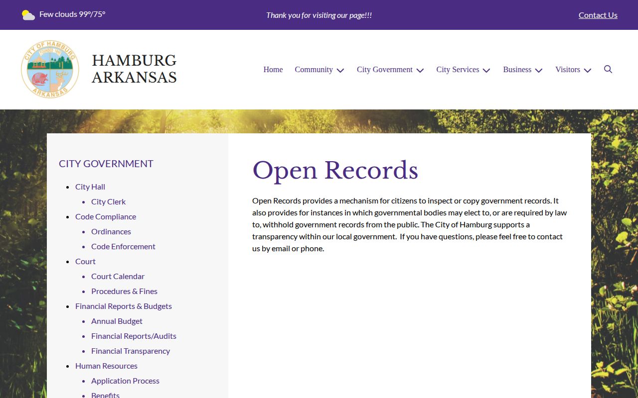 Hamburg open records route for arrest and booking record requests